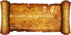 Krizsány Gabriella névjegykártya