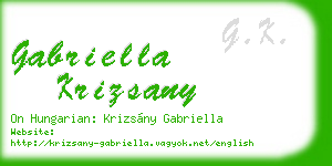 gabriella krizsany business card