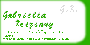 gabriella krizsany business card